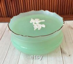 Vintage Avon Powder Box, Rapture Beauty Dust, Perfume, Mint Green, Plastic, White Doves, Mid Century, Vanity Decor, 1960s