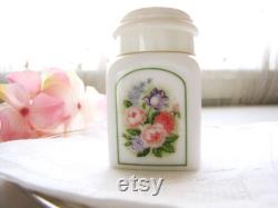 Vintage Avon Powder Jar Milk Glass Country Garden Powder Sachet