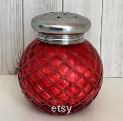 Vintage Avon Powder Sachet, FULL BOTTLE, Charisma, Red Glass Bottle, Vanity Decor, Glass Jar, 1960s