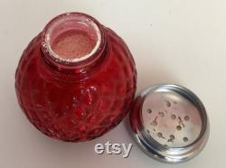 Vintage Avon Powder Sachet, FULL BOTTLE, Charisma, Red Glass Bottle, Vanity Decor, Glass Jar, 1960s