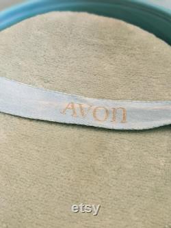 Vintage Avon Rapture Powder Jar, Green Plastic Container, Dove Lid, 1960s