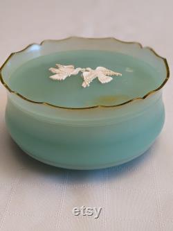 Vintage Avon Rapture Powder Jar, Green Plastic Container, Dove Lid, 1960s