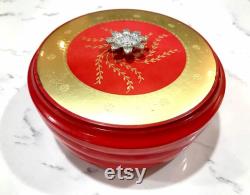 Vintage Avon Red Glass Powder Jar Persian Wood Scent, Vintage Vanity Keepsake in Rich Red and Gold to Dress up the Vanity, Gift for Her