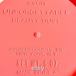 Vintage Avon Unforgettable Powder Box Coral with Gold Details Empty
