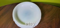 Vintage Avon White Milk Glass Soap Trinket Dish with Embossed Flowers