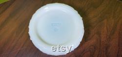 Vintage Avon White Milk Glass Soap Trinket Dish with Embossed Flowers