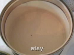 Vintage Avon empty powder box, round metal tin, includes powder puff, mid century MCM made in USA, 50s 60s, selling seperately