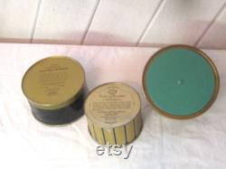 Vintage Avon empty powder box, round metal tin, includes powder puff, mid century MCM made in USA, 50s 60s, selling seperately