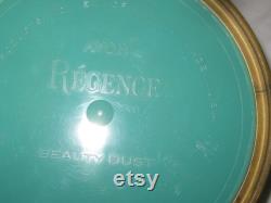 Vintage Avon empty powder box, round metal tin, includes powder puff, mid century MCM made in USA, 50s 60s, selling seperately