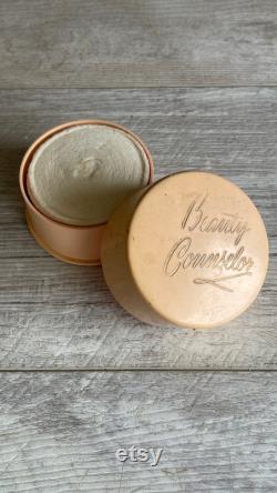 Vintage Beauty Counselor Pink Cosmetic Box Bakelite with Cotton Coil
