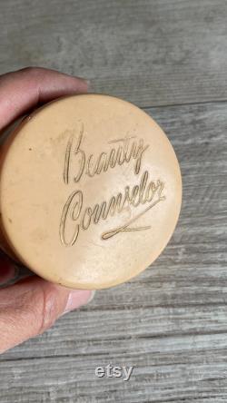 Vintage Beauty Counselor Pink Cosmetic Box Bakelite with Cotton Coil