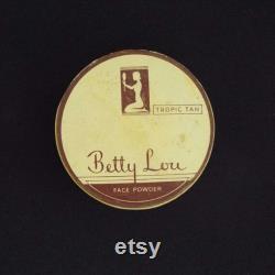 Vintage Betty Lou Face Powder Box and Contents 1930's Betty Lou Gardenia Face Powder Silk Tone Product Vanity Storage