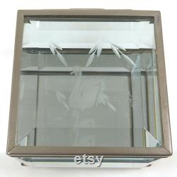 Vintage Bevelled Glass Trinket Jewelry Box 1970s Vanity Collectible