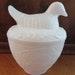Vintage Bird on Nest Avon Powder Box From 1960's 1970's White Milk Glass Hen or Dove on Nest Candy Dish Trinket Box 1043