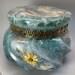 Vintage Blue Fenton Dresser Box, Powder Box