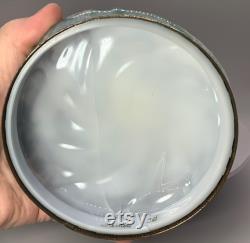 Vintage Blue Fenton Dresser Box, Powder Box