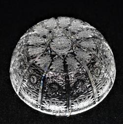 Vintage Bohemia Czech 24 hand cut Queen lace crystal covered candy powder trinket box