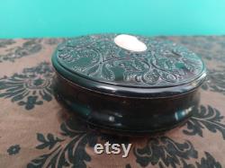 Vintage Boudoir Cameo Powder Jar Container Vanity Decor Jewelry Box Holder Dish Catchall Free Shipping