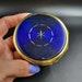 Vintage Brass Enamel Powder Compact Collectible 1970s USSR Mirror