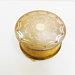 Vintage Brass Musical Powder Box Made in Great Britain Thorens Switzerland Movement Original Puff Unused