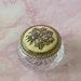 Vintage Brighton Collectible Cut Glass and Floral Metal Lid Trinket Vanity Jar, Vanity Decor