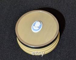 Vintage Cameo Celluloid Vanity Trinket Box. Powder Jar, Boudoir, 1940s