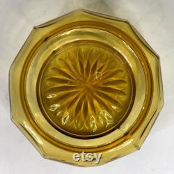 Vintage Celluloid Amber Glass Powder Box Jar Bakelite Art Deco Antique