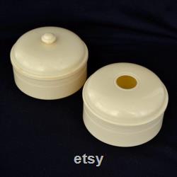 Vintage Celluloid Powder Box and Hair Receiver Set