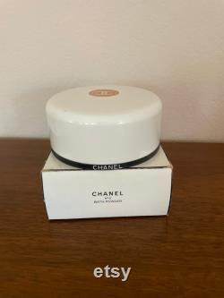 Vintage Chanel Dusting Powder Box, Chanel No 5 Bath Powder Box With Puff, Vintage Bathroom Decor
