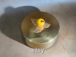 Vintage Chase USA Copper Wash Powder Jar Storage Canister Golden Apple