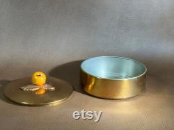 Vintage Chase USA Copper Wash Powder Jar Storage Canister Golden Apple