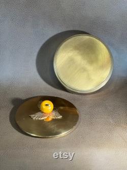 Vintage Chase USA Copper Wash Powder Jar Storage Canister Golden Apple