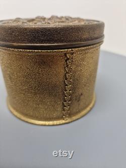 Vintage Cherub Brass Powder Box, Tin, Jar, 3440 , D8