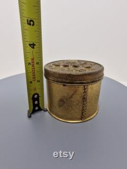 Vintage Cherub Brass Powder Box, Tin, Jar, 3440 , D8