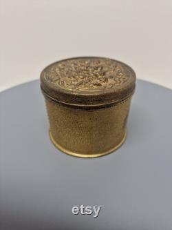 Vintage Cherub Brass Powder Box, Tin, Jar, 3440 , D8