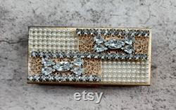 Vintage Cigarette Case Rhinestone case, Seed Pearl and Rhinestone Case, Vintage Trickettes by Weisner of Miami, Trickettes Case