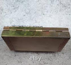 Vintage Cigarette Case Rhinestone case, Seed Pearl and Rhinestone Case, Vintage Trickettes by Weisner of Miami, Trickettes Case