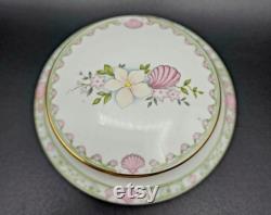 Vintage Coalport England Porcelain Powder Jar Floral Pattern