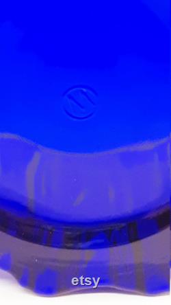 Vintage Cobalt Blue Glass Lady Powder Box