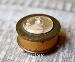 Vintage Copper Women Powder Box Mirror Vintage Gift Retro Fashion