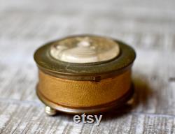 Vintage Copper Women Powder Box Mirror Vintage Gift Retro Fashion