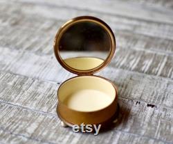 Vintage Copper Women Powder Box Mirror Vintage Gift Retro Fashion