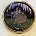 Vintage Coty Paris Powder Compact Butterfly Wing Theda Image of man and woman GORGEOUS