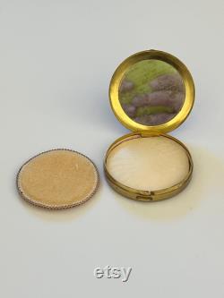 Vintage Coty Paris Powder Compact Butterfly Wing Theda Image of man and woman GORGEOUS