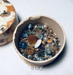 Vintage Coty Powder box, Rachel no 1, trinket box, assorted beads