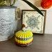 Vintage Crinoline Lady Powder Pot, Made in Japan, Trinket Dish, Kitsch
