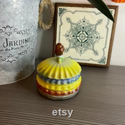 Vintage Crinoline Lady Powder Pot, Made in Japan, Trinket Dish, Kitsch