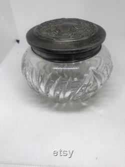 Vintage Crystal Dresser Powder Dresser Jar