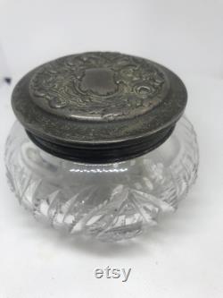 Vintage Crystal Dresser Powder Dresser Jar