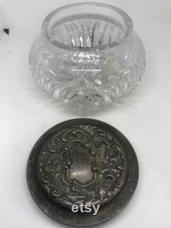 Vintage Crystal Dresser Powder Dresser Jar